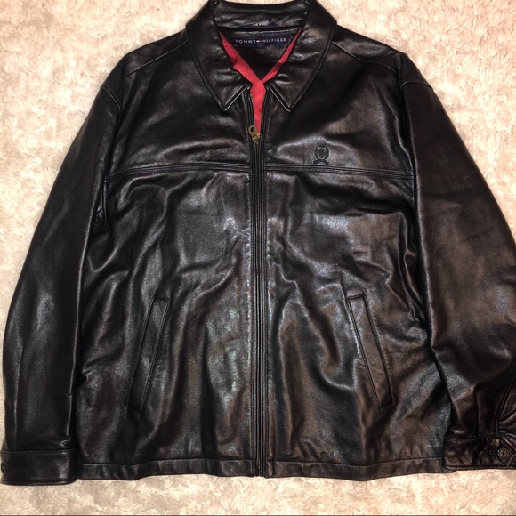tommy hilfiger genuine leather jacket